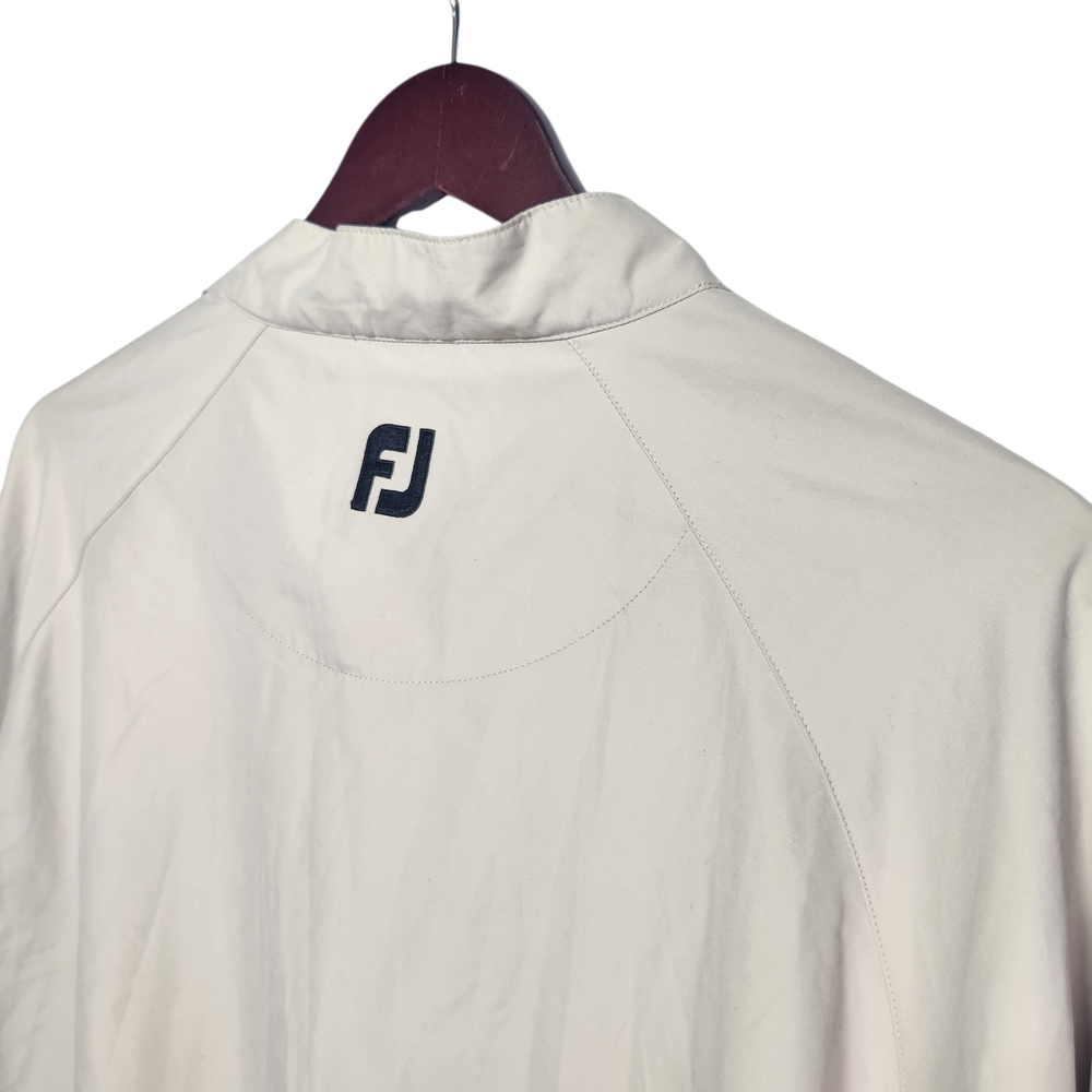 FootJoy Golf Windbreaker Pullover Jacket Men's XL Beige 1/4 Snap Windshirt - Picture 4 of 15